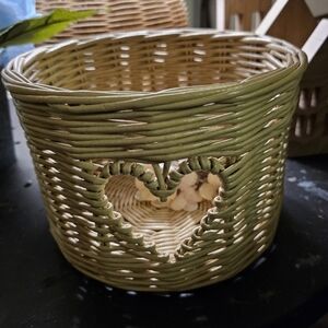 Heart Design Woven Basket